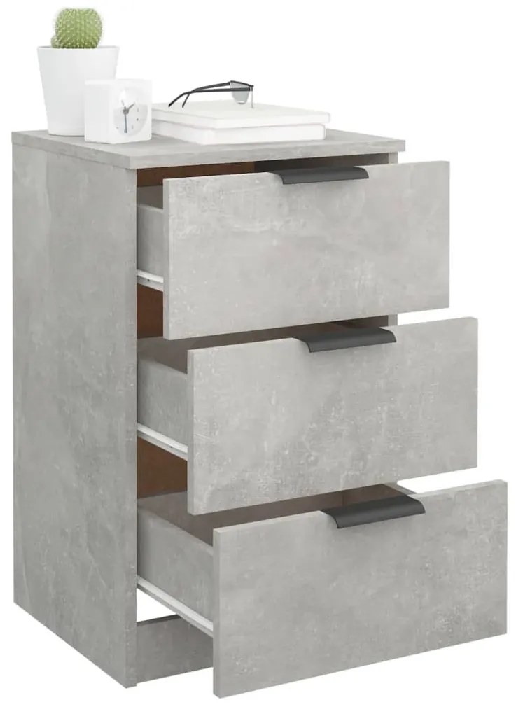 2 db betonszürke éjjeliszekrény 40 x 36 x 65 cm