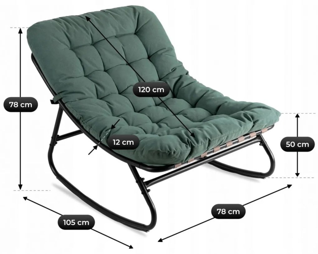 Hintafotel Zöld Párnával. AURORA