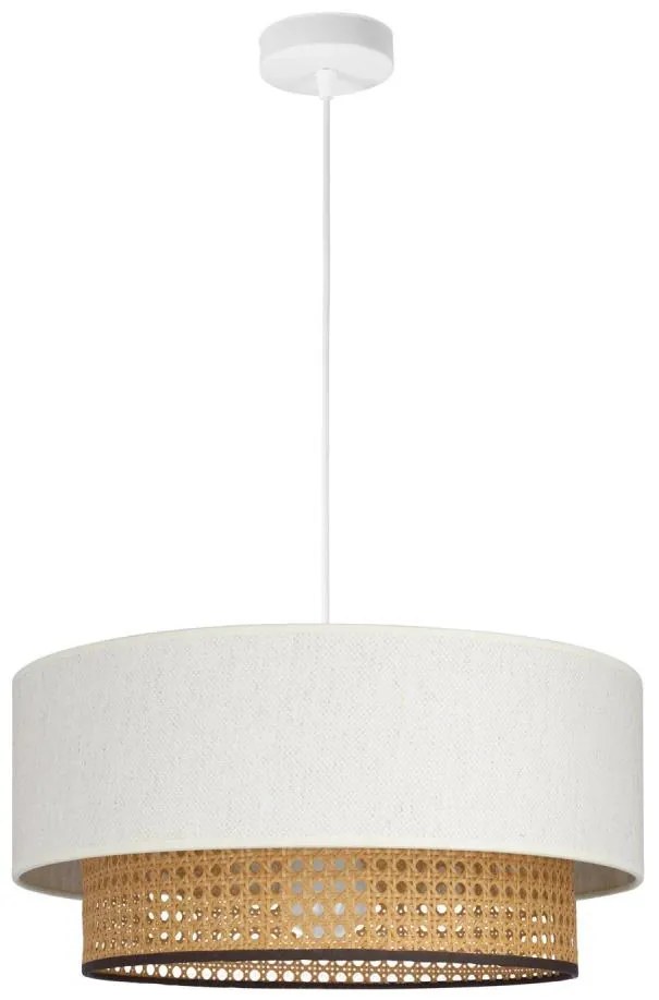 NATIA zsinóros függőlámpa 1xE27/60W/230V fehér/barna