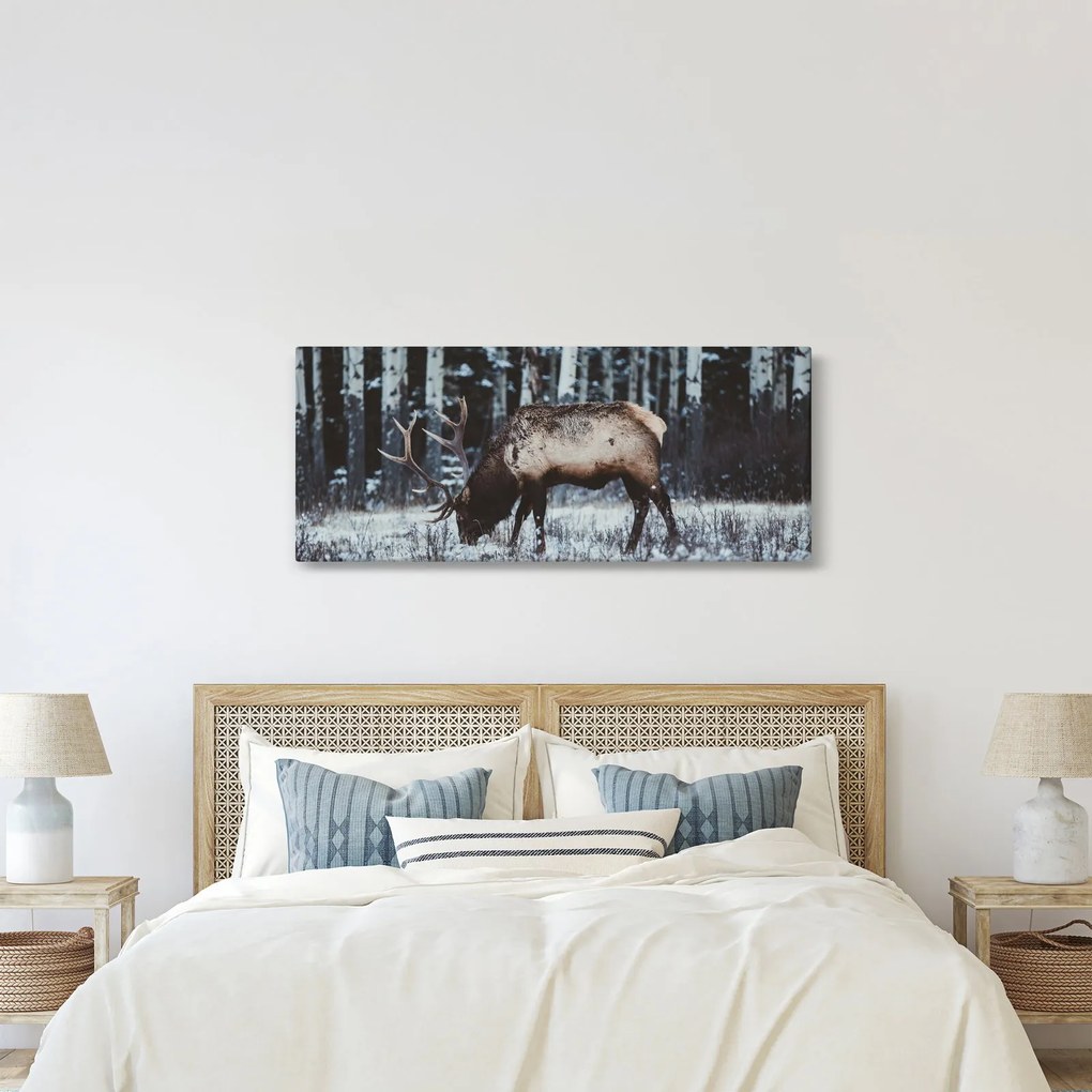 Kép - szarvas télen (120x50 cm)