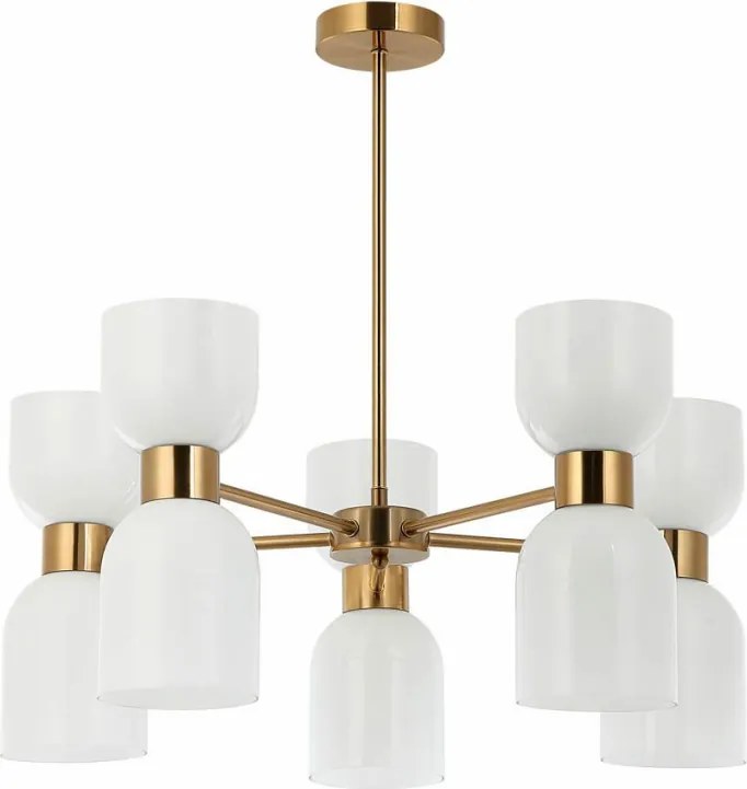 ITALUX PND-57602-5-BRO MONZA Glamour Csillár Fehér, Sárgaréz E27 IP20
