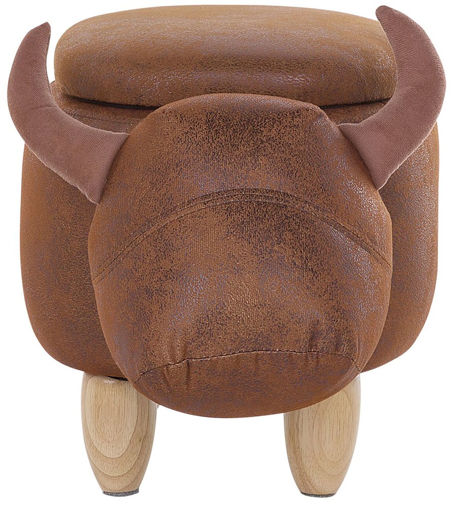 Barna műbőr állatos puff 60 x 35 cm COW Beliani