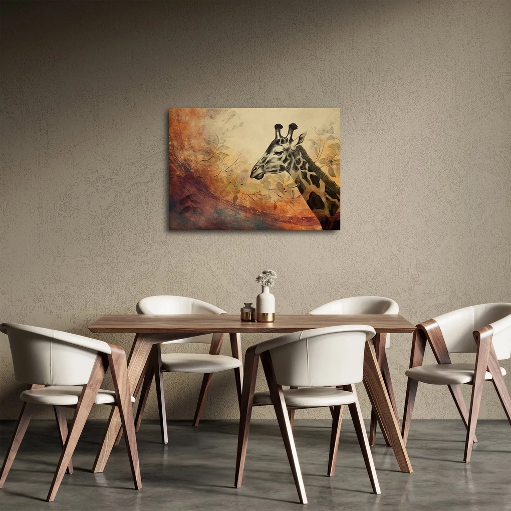 Kép - Zsiráf, festmény (70x50 cm)