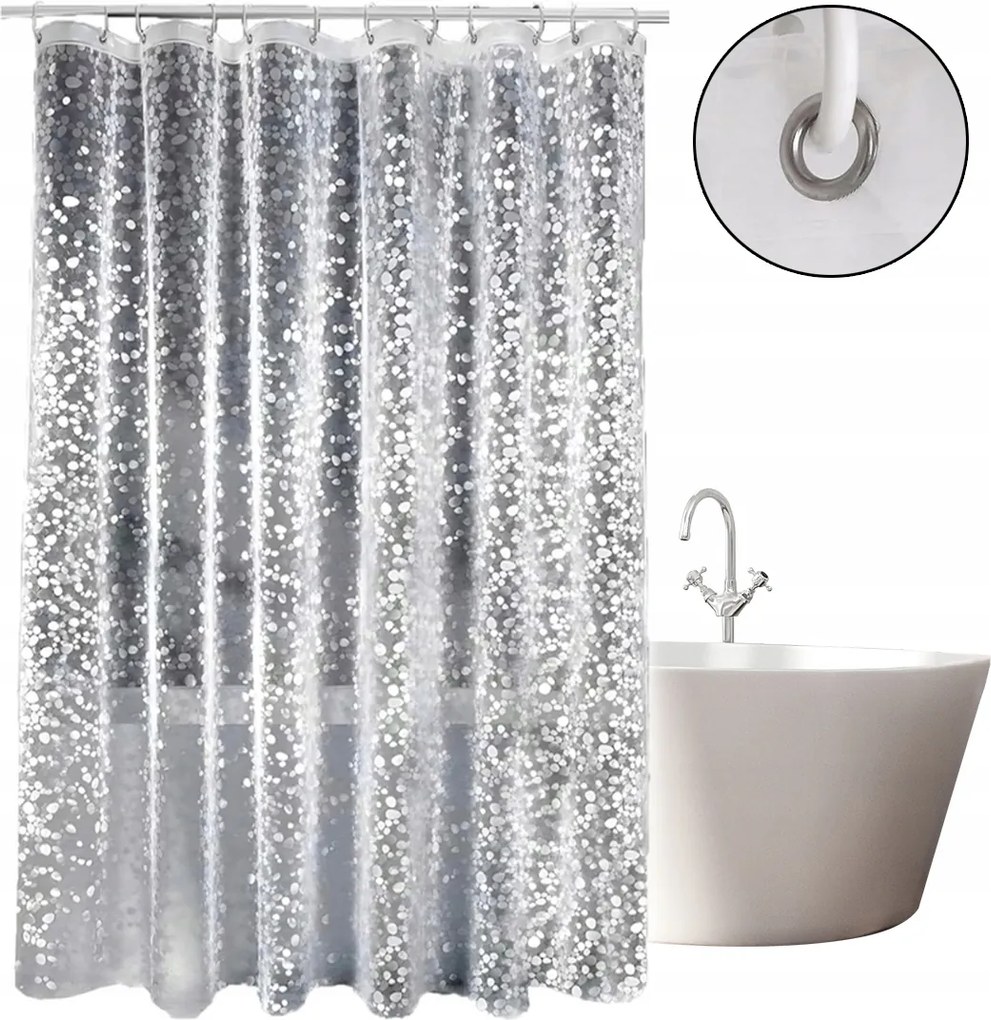 Zuhanyfüggöny,Fürdőkád,Penészgátló,EVA180 x 200cm