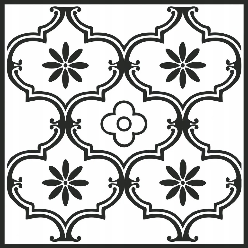 Öntapadós padlólapok fekete-fehérben