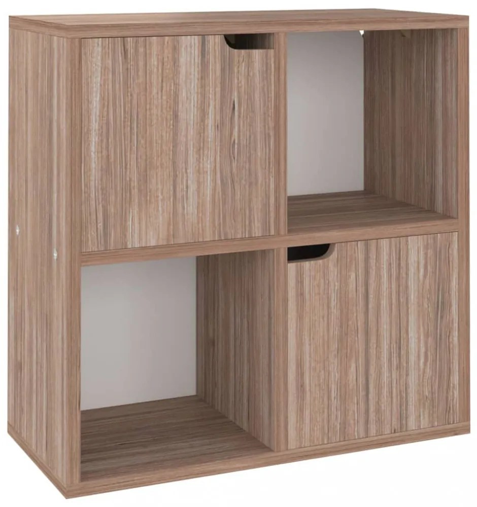 szürke-sonoma színű szerelt fa könyvespolc 60 x 27,5 x 59,5 cm