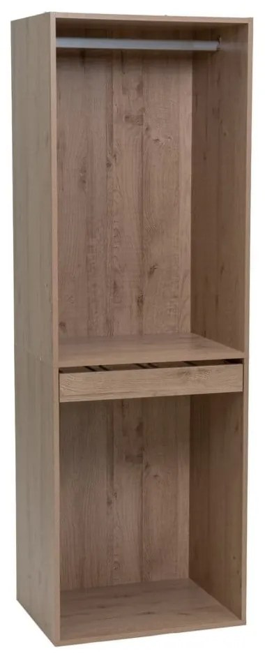 Natúr színű nyitott moduláris szekrény tölgyfa dekorral 60x180x45 cm Modular – Casa Selección