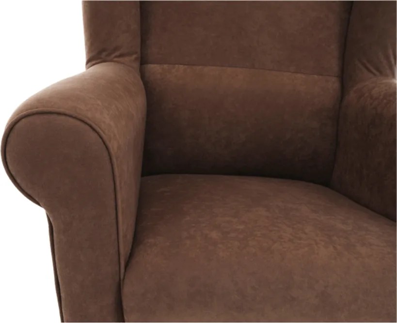 Füles fotel, barna szövet, CHARLOT