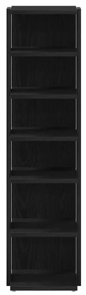 2 db fekete tölgy szerelt fa cipőszekrény 25x27x102 cm