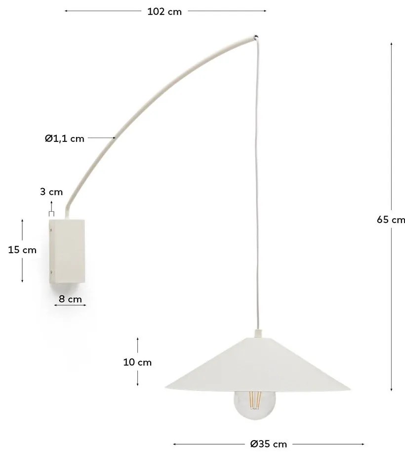 Krémszínű fali lámpa ø 35 cm Kally – Kave Home