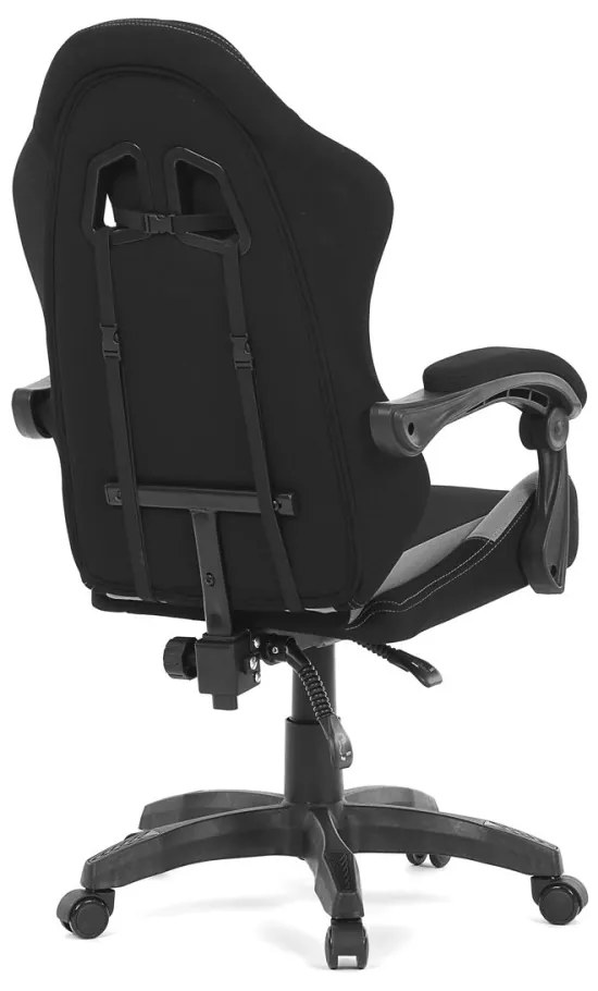 Scaun pivotant de birou Gamer gri cu tapițerie din țesătură. KA-R209