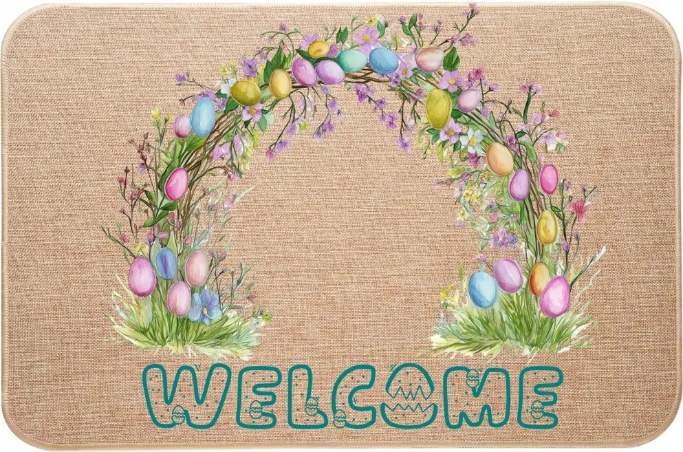 Lenvászon Lábtörlő Húsvétra Welcome Díszes húsvéti tojások