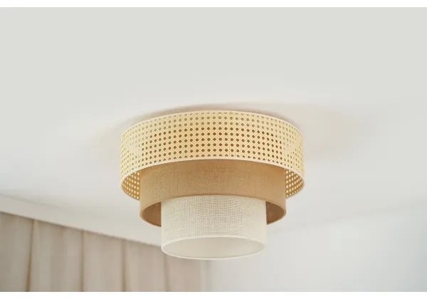 Brilagi Mennyezeti lámpa CEDAR LUNETA 1xE27/15W/230V Ø45 rattan/barna/krém