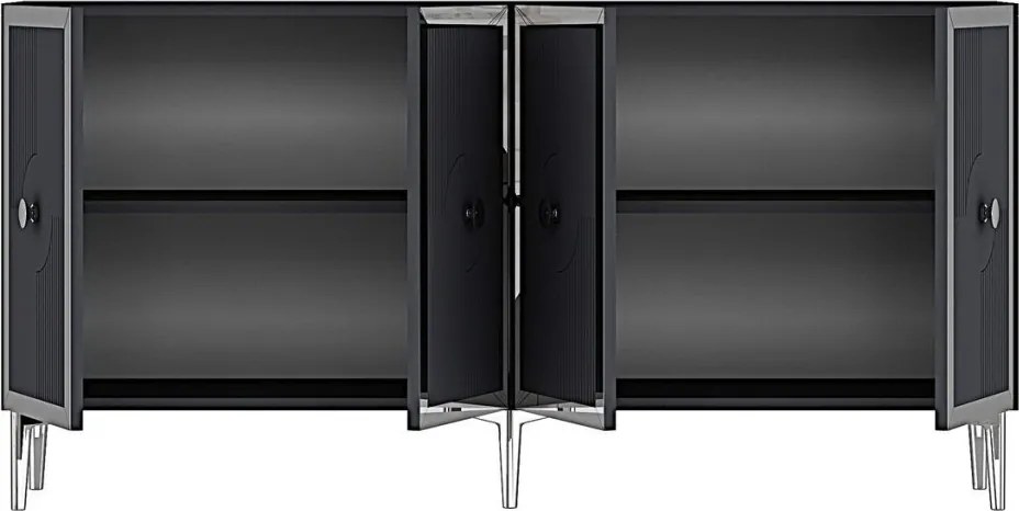 Pega komód, antracit-ezüst, 125 cm