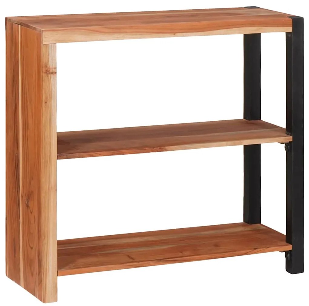 Könyvszekrény Barna, Fekete 80 x 30 x 75 cm Tömör Akácfa