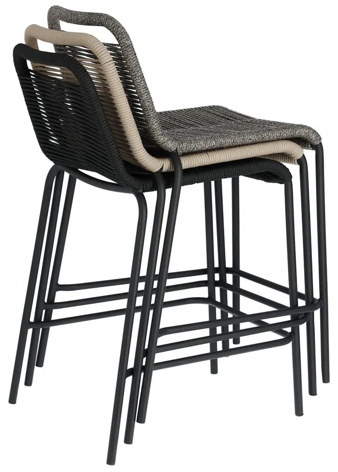 Glenville sötétszürke acélszerkezetű bárszék, magasság 62 cm - Kave Home