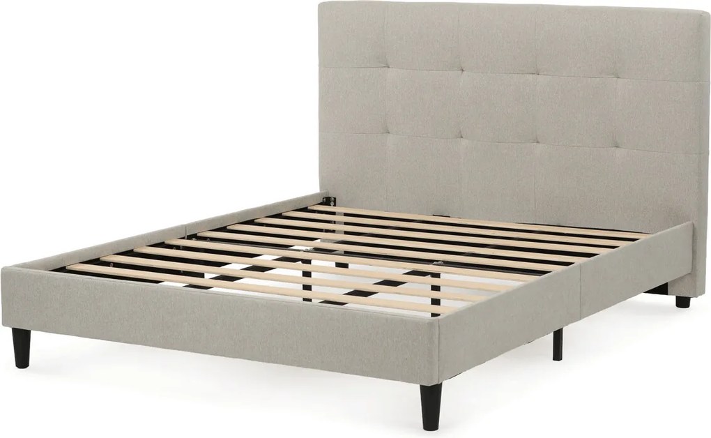 Kárpitozott franciaágykeret bézs szövet BED-M160 CRM2