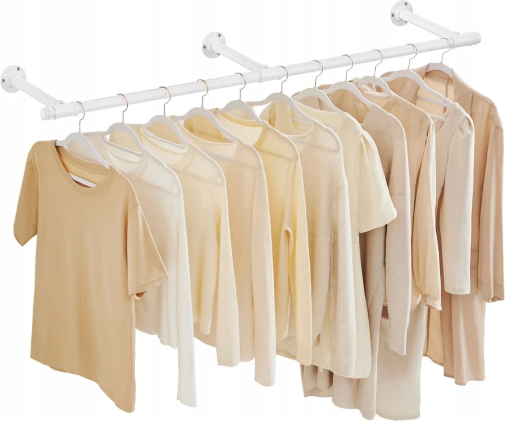 Akasztós fogas fém Songmics fehér