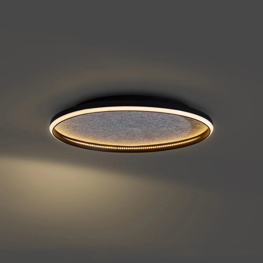 Design mennyezeti lámpa fekete filccel, LED-del, 3 fokozatban szabályozható - Xavi Felt