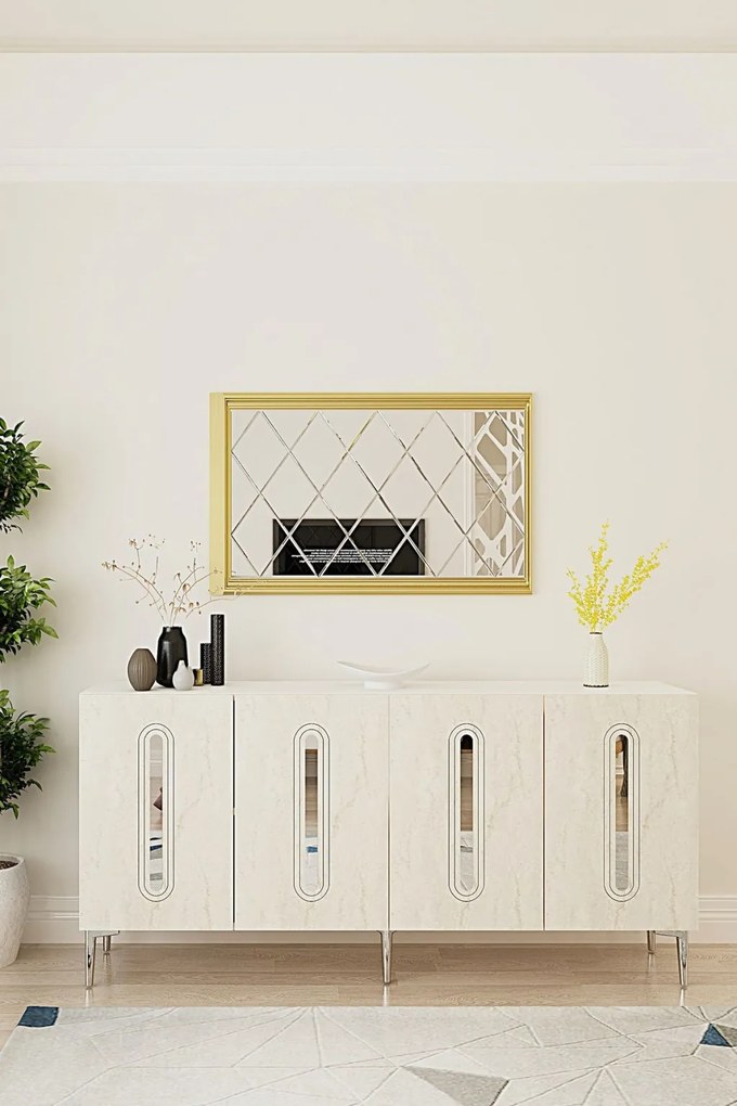 Rany 180 - White, Travertine, Silver