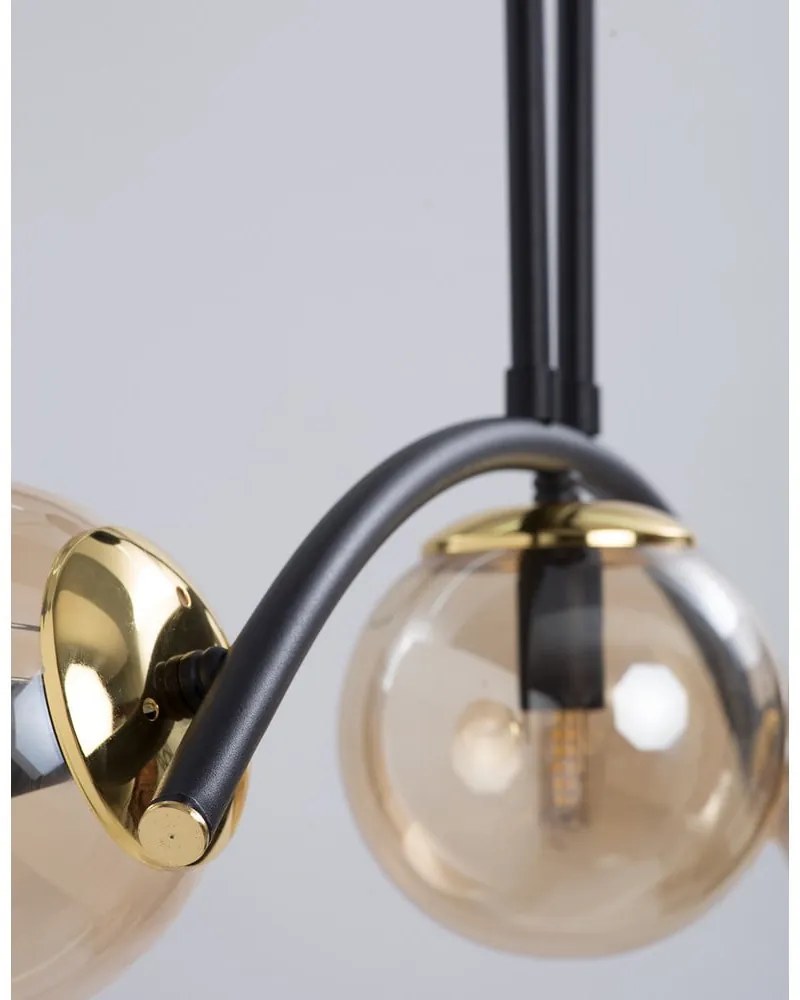 Sárga-fekete mennyezeti lámpa üveg búrával ø 15 cm Yay – Squid Lighting