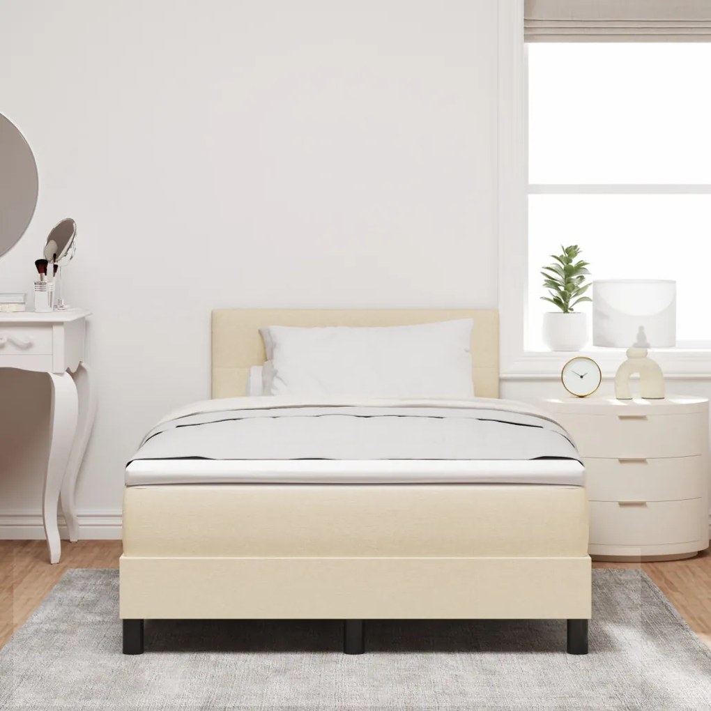 Boxspring Ágy matraccal Krém 120x200 cm Szövet