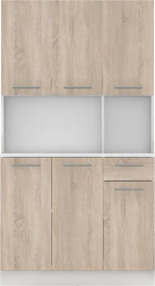 Hatajtós szekrény, fehér/sonoma tölgy, PELION NEW