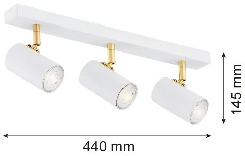 Argon 1475 - Spotlámpa LAGOS 3xGU10/5W/230V fehér/arany