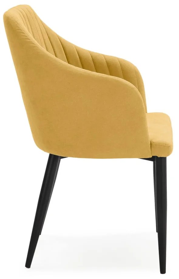 Sárga kárpitozott étkezőfotel szett 2 db-os Nadi – Marckeric