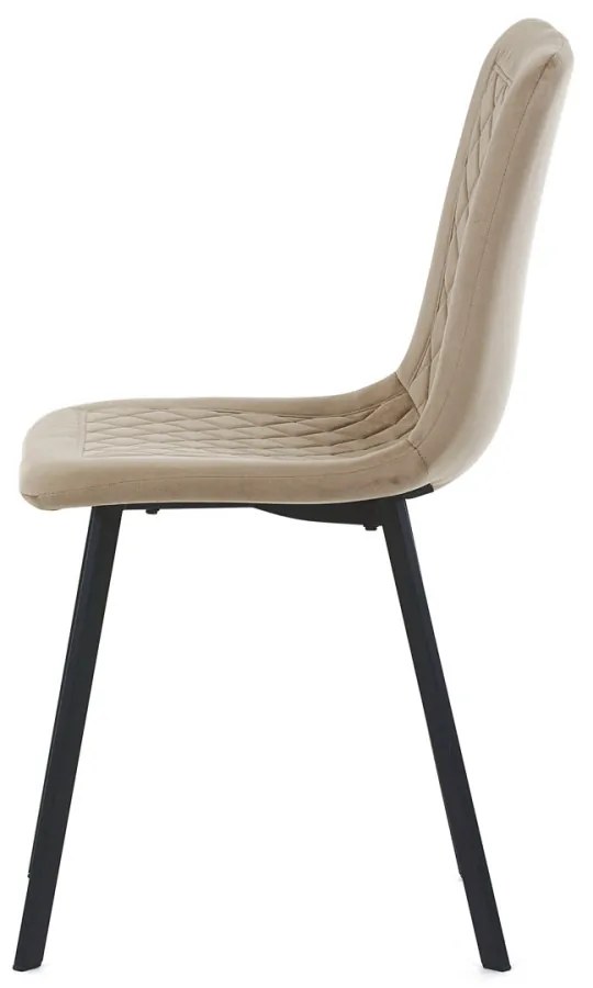Scaun tapițat cu material din catifea de culoare cappuccino. DCL-973