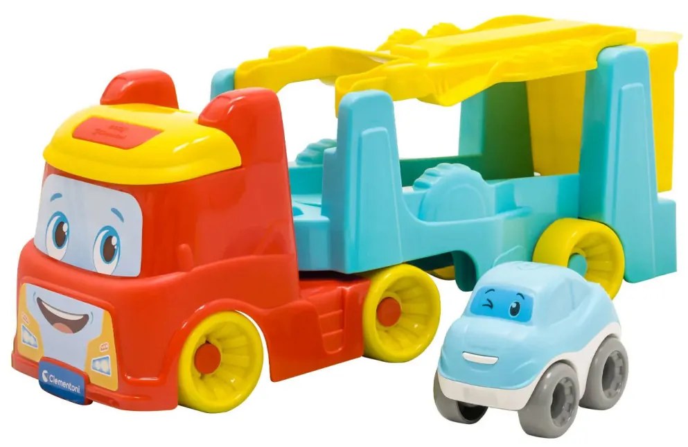 Színes Team Red bukfenceztető autószállító 2 az 1-ben Clementoni