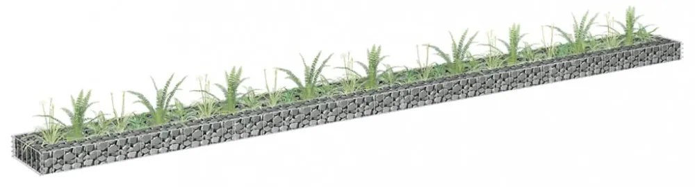 horganyzott acél gabion magaságyás 360 x 30 x 10 cm
