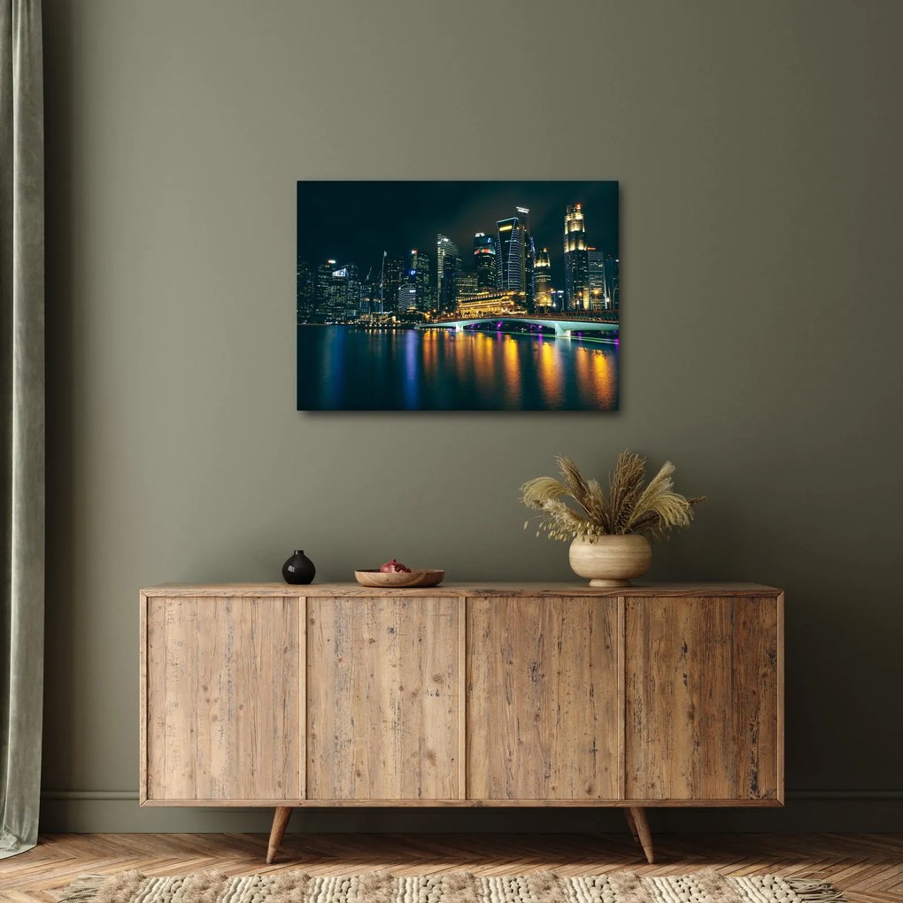 Egy kép az éjszakai Szingapúrról (70x50 cm)