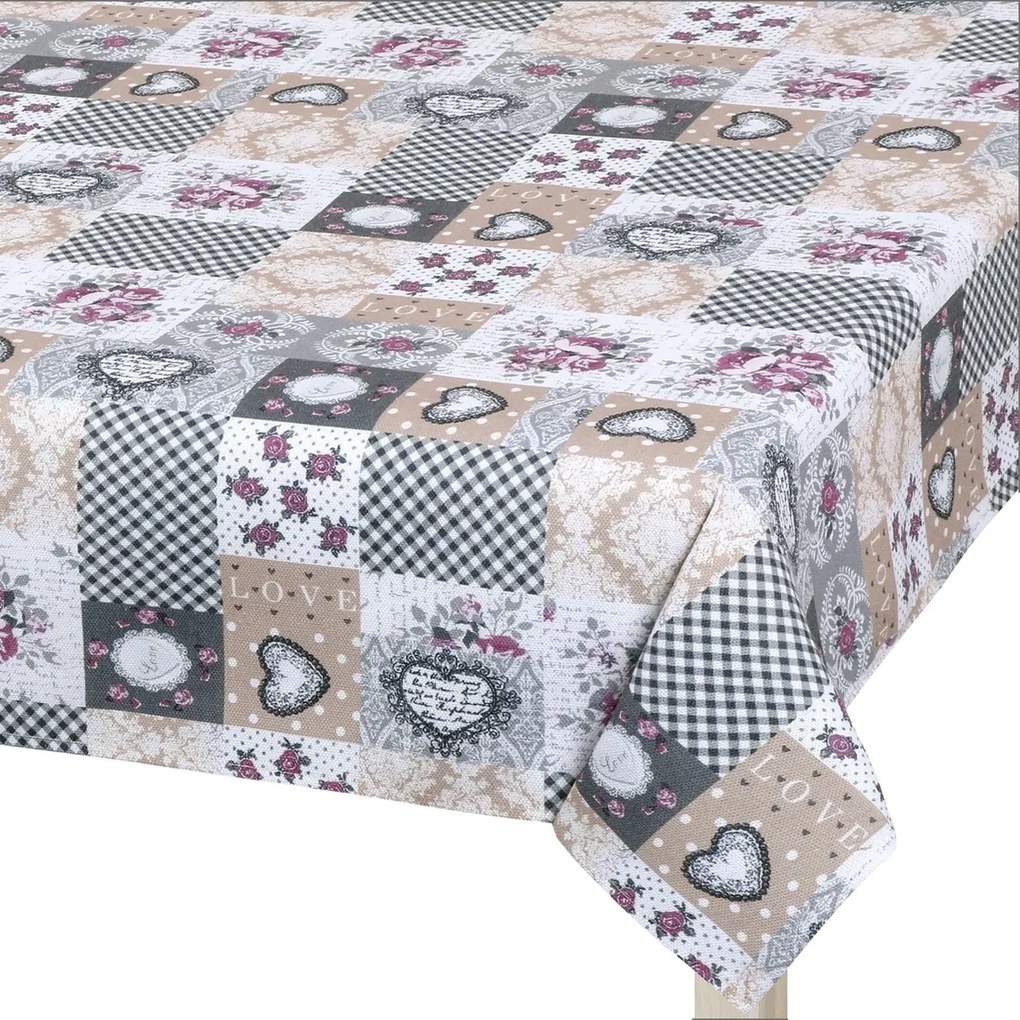 Bellatex DITA Patchwork love abrosz, 140 x 180 cm, 140 x 180 cm