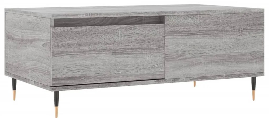 Szürke sonoma színű szerelt fa dohányzóasztal 90 x 50 x 36,5 cm