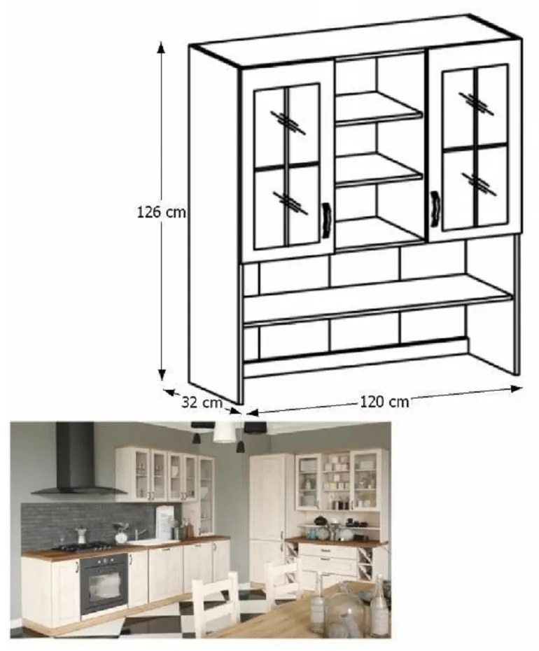 Konyhai vitrin (felépítmény) Regnar K120 . 788734