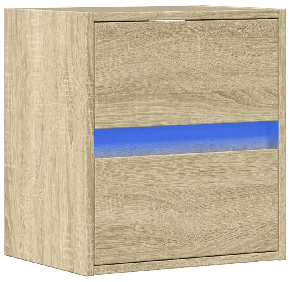 sonoma tölgy színű fali TV-szekrény LED-ekkel 41x31x45 cm
