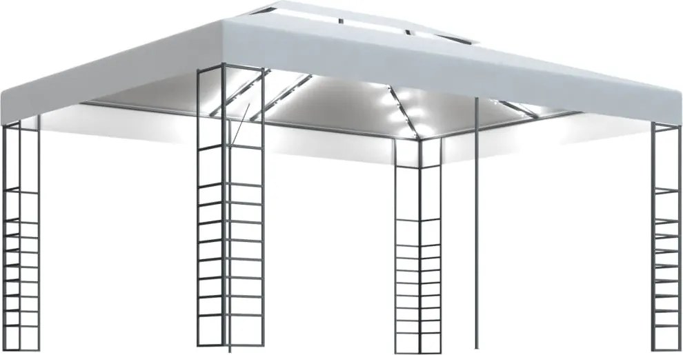 vidaXL fehér pavilon LED fényfüzérrel 4 x 3 x 2,7 m