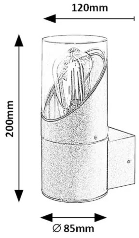 Rabalux 7236 - Kültéri fali lámpa NOVIGRAD 1xE27/28W/230V IP54
