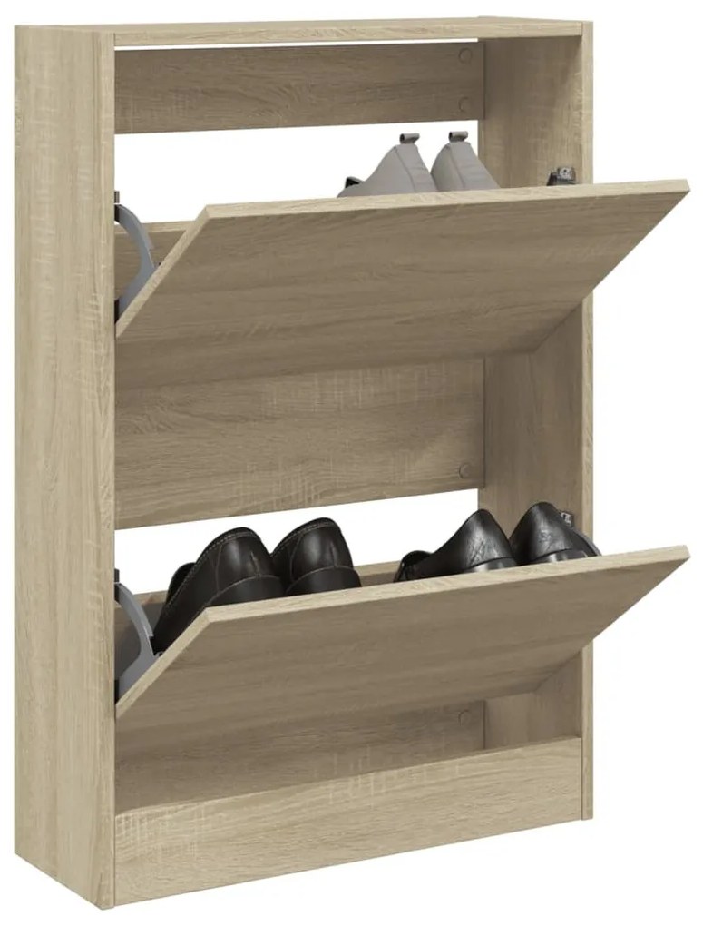 sonoma tölgy színű szerelt fa cipőszekrény 60 x 21 x 87,5 cm