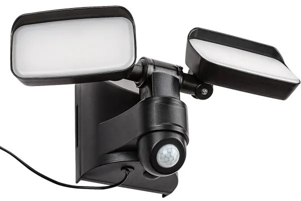 Rabalux 77091 - LESZNO LED napelemes fali lámpa 2x5W, IP54, fekete