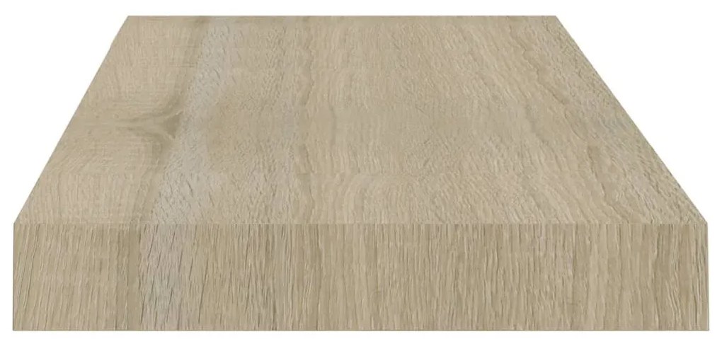 2 db tölgyszínű MDF lebegő fali polc 50 x 23 x 3,8 cm
