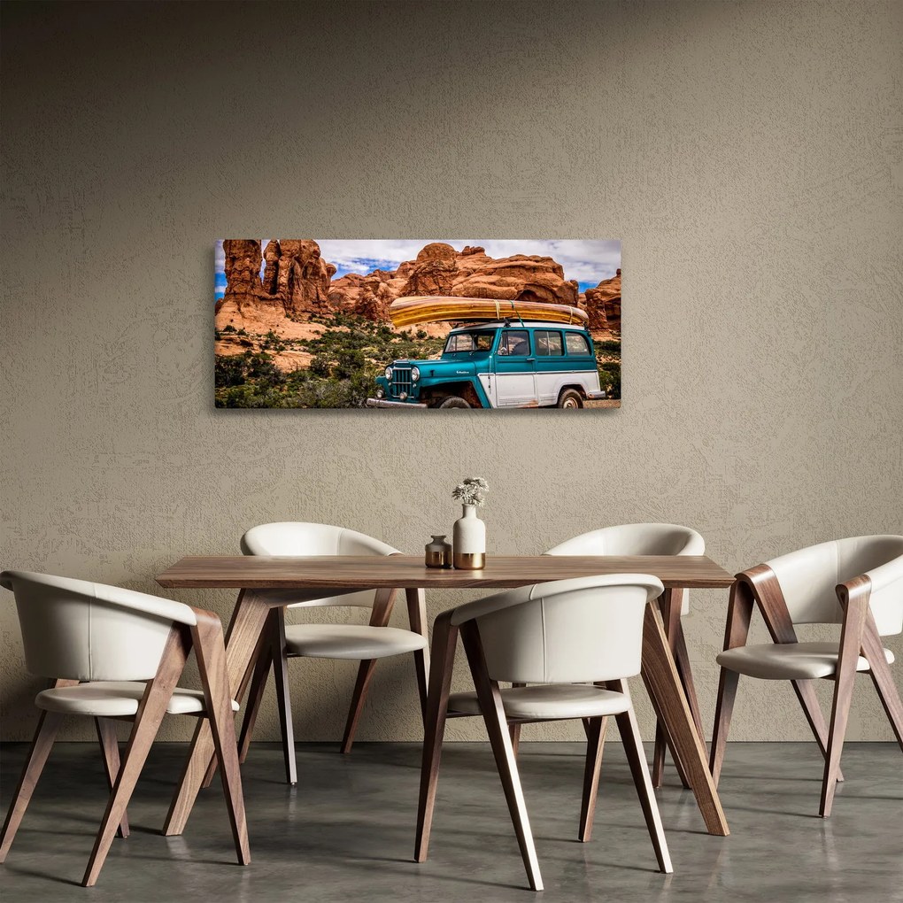 Terepjáró a hegyekben képe (120x50 cm)