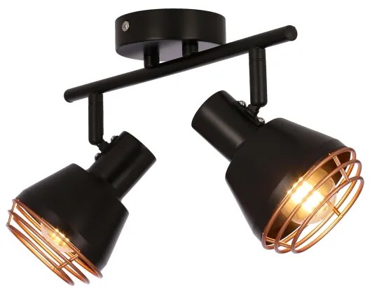 Fali spotlámpa NERIA 2xE14/40W/230V fekete/réz