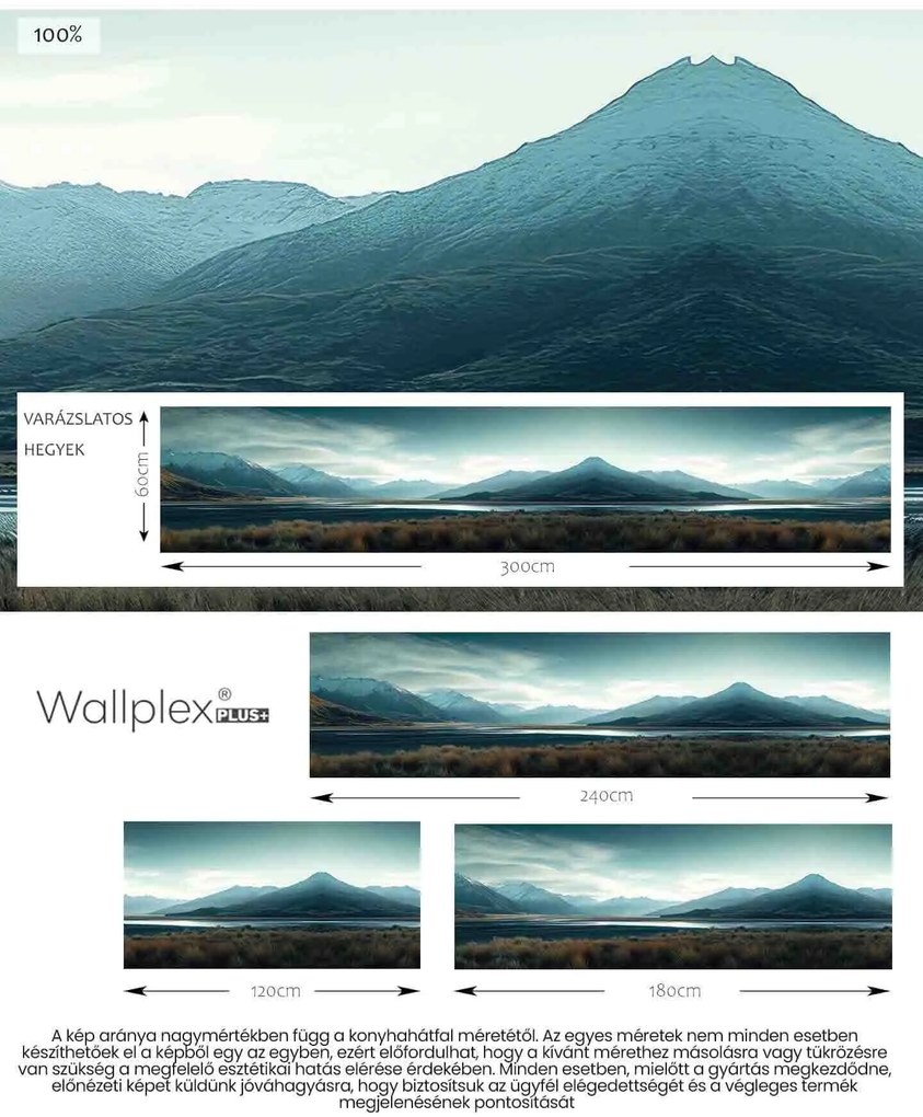 Wallplex konyhahátfal Varázslatos Hegy (Méret: 60x300)