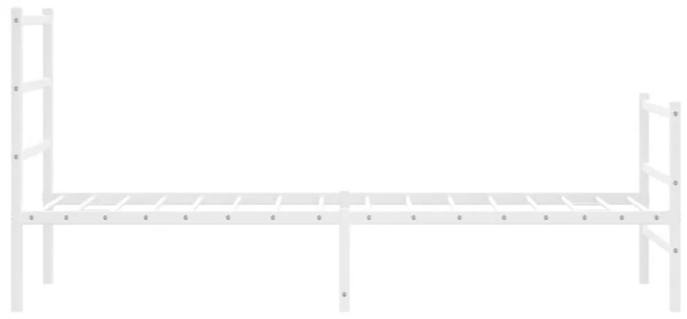 fehér fém ágykeret fej- és lábtámlával 80 x 200 cm