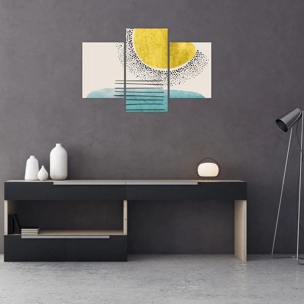 Kép - Absztrakt festmény a strandról N⁰2 (90x60 cm)