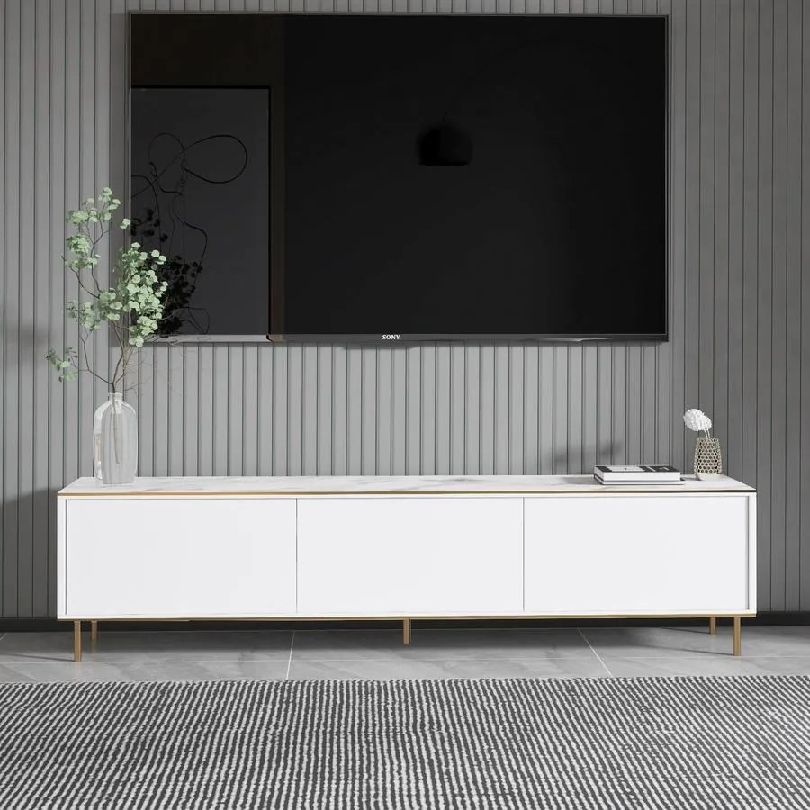 TV szekrény Imaj - Marble, White