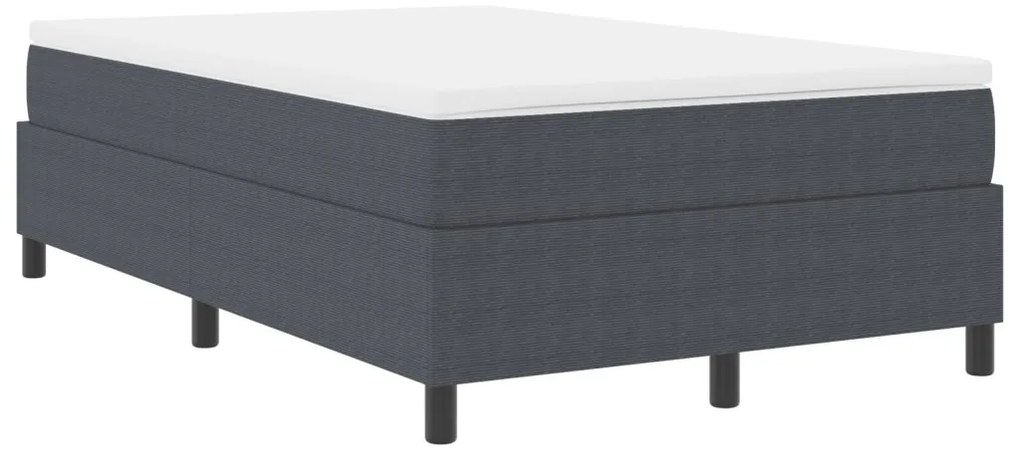 Boxspring Ágy Sötétszürke Kis dupla Corduroy Anyag