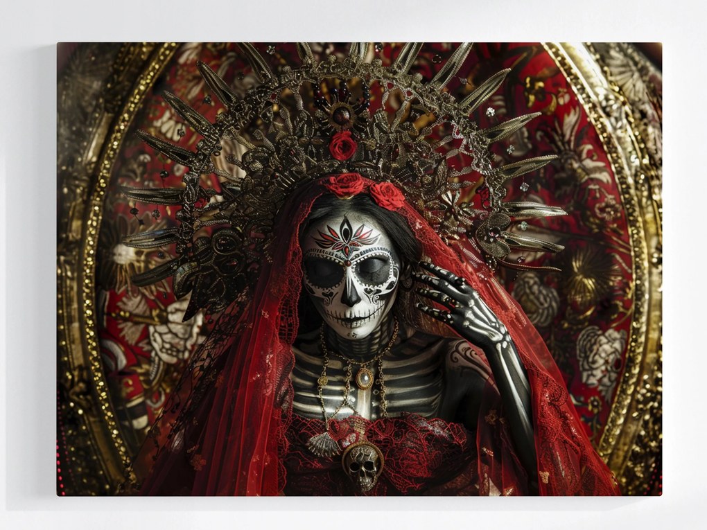 Canvas Vászonkép Portré Mikulás Mexikó Koponya Királynő 80x60